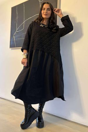 Oscar Leni Smock Dress Black